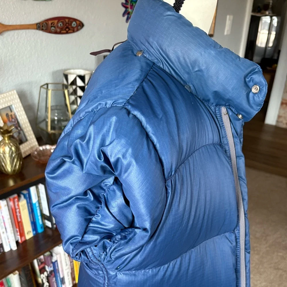 VTG The North Face Brown Label Down Puffer Jacket Blue Ripstop USA 70s/80s Men's